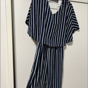 Strip blue and white romper